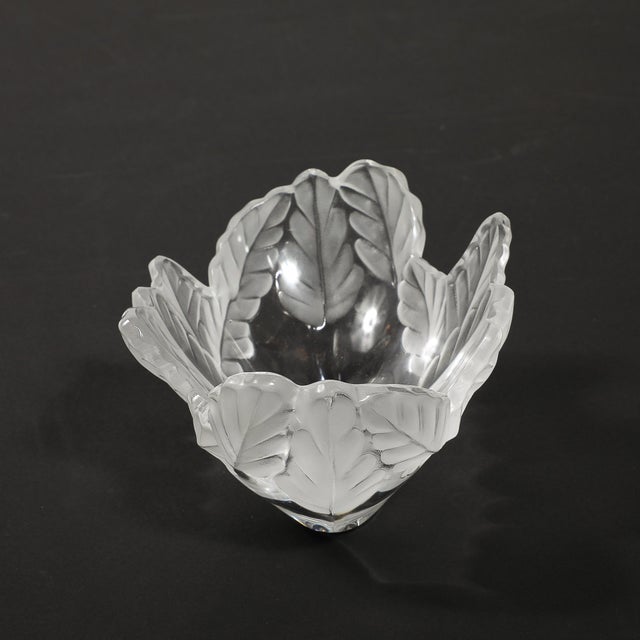 Mid-Century Modernist Lalique "Compiegne" Frosted & Clear Glass Bowl For Sale - Image 17 of 17