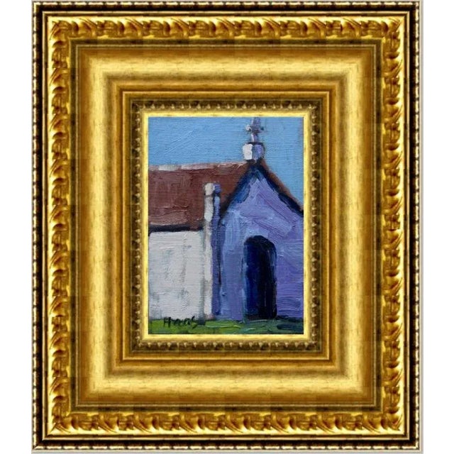 Textile "Mausoleum Crypt" Contemporary Architectural Oil Painting For Sale - Image 7 of 9