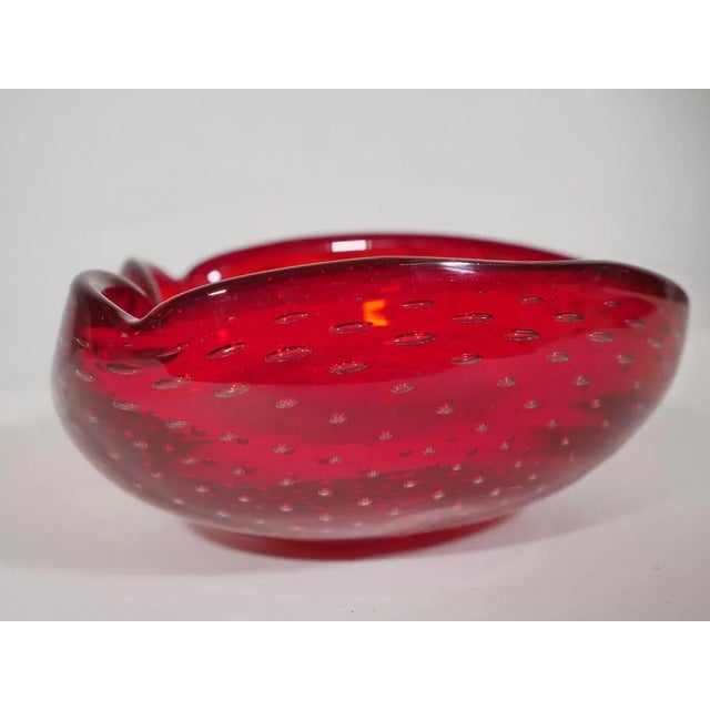 Red Murano Glass Bowl by Carlo scarpa for Venini, 1960s For Sale - Image 8 of 12