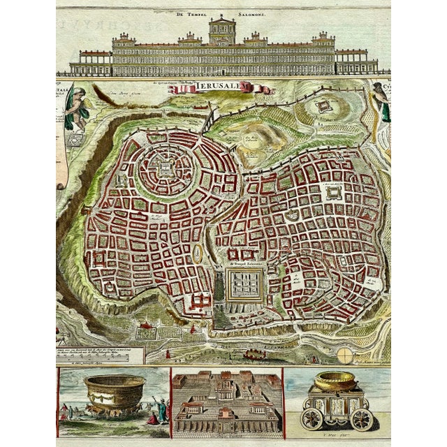 Religious Jerusalem, Original Map by Daniel Stoopendaal, Circa 1710 For Sale - Image 3 of 5