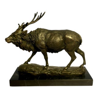Miguel Fernando Lopez 'Milo' Bronze Deer Statue For Sale