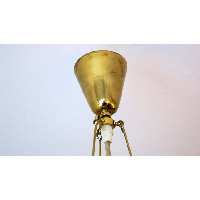 Frosted Glass and Brass Pendant Lamp from Doria Leuchten, 1970s For Sale - Image 11 of 14