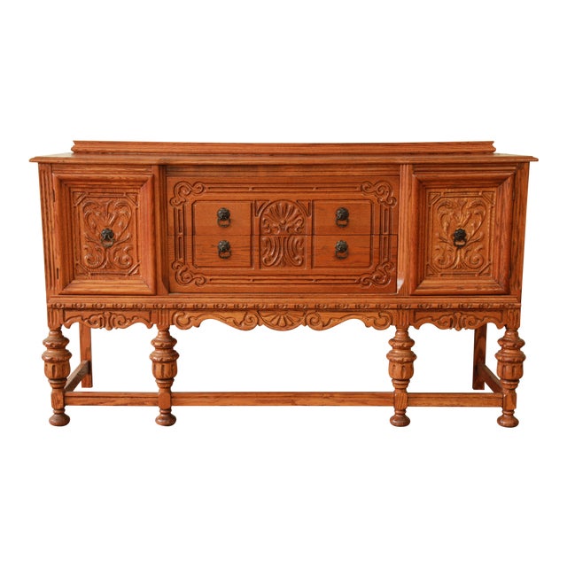 Antique Spanish Revival Oak Sideboard Buffet Chairish