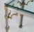 Metal Mid-Century Modern Chrome Glass and Brass Heavy Console Sofa Table For Sale - Image 7 of 10