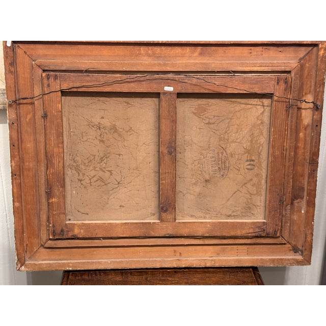 19th Century French Oil on Canvas Barn and Village For Sale - Image 14 of 14