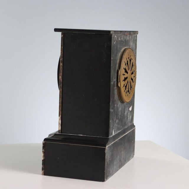 Stone Black Marble Table Clock For Sale - Image 7 of 11
