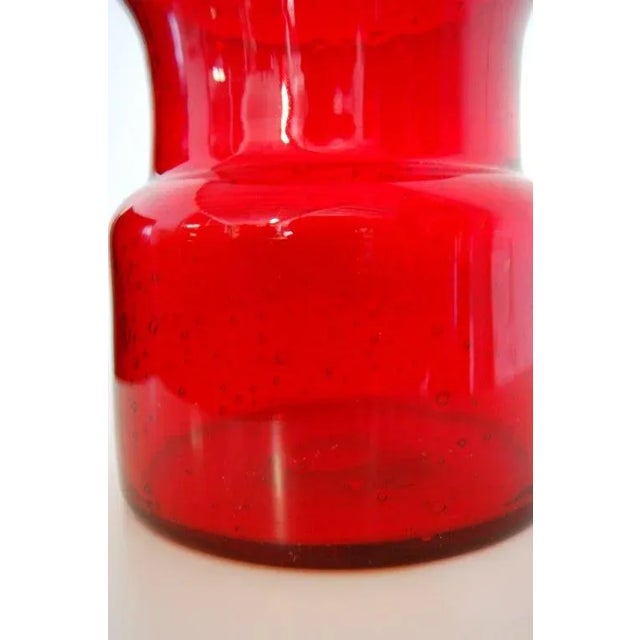 Vintage Erik Höglund Mid-Century Signed Ruby Red Art Glass Vase for Boda C. 1960s For Sale In Atlanta - Image 6 of 11