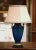Mid-Century French Blue Glazed Ceramic and Bronze Urn Table Lamp For Sale - Image 4 of 10