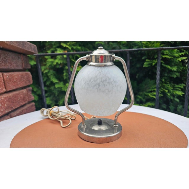 Small Art Deco Nickel-Plated Brass Table Light, 1920s For Sale - Image 10 of 10