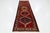 Vintage Hand-Knotted Turkish Wool Runner Rug With Geometric Tribal Medallions in Crimson, Indigo, and Cream For Sale - Image 9 of 9