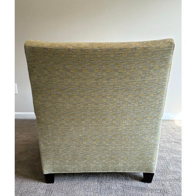 Baker Modern Lounge Chair With Ottoman – Textured Woven Upholstery For Sale In Charlotte - Image 6 of 11