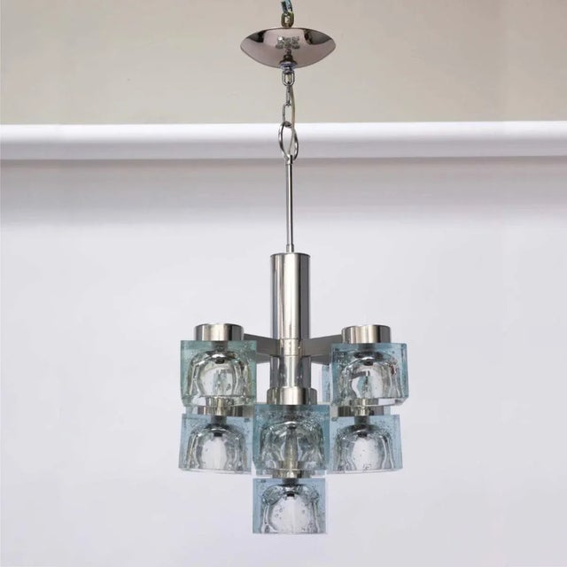 Mid-Century Modern Vintage Ice Cube Pendant by Gaetano Sciolari For Sale - Image 3 of 8