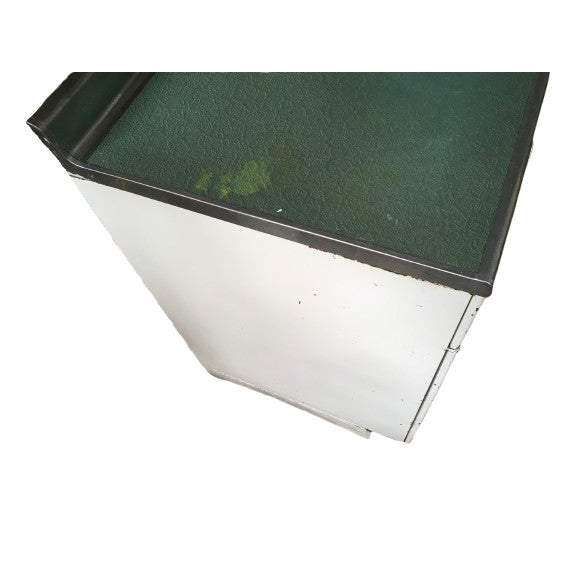 American Vintage 1950s Metal Kitchen Cabinet W/ Formica Top 36"h Mid Century For Sale - Image 3 of 5