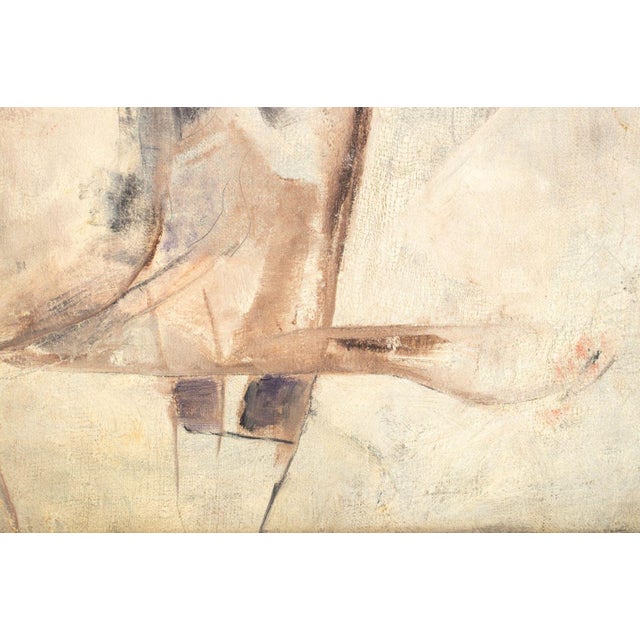 Jean Hebbeln Abstract Composition Oil on Canvas For Sale - Image 4 of 7