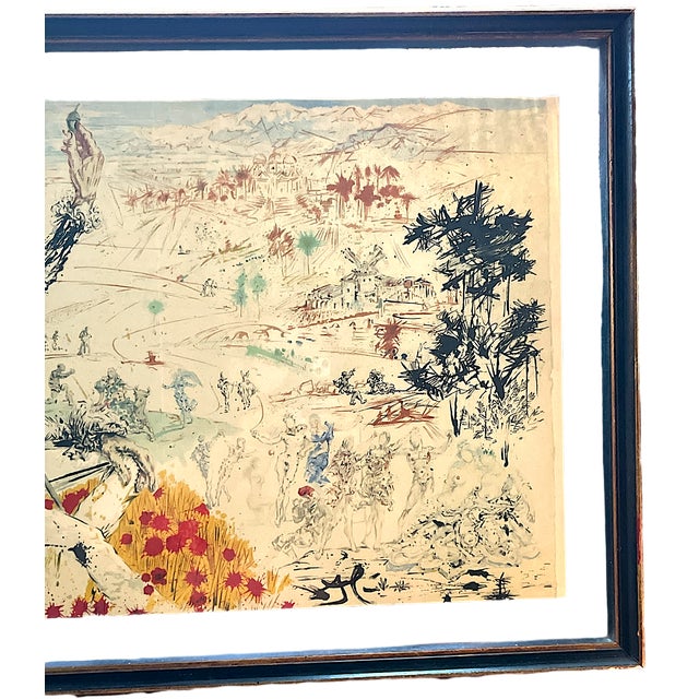 Framed 1950s Signed Salvador Dalí Lithograph Don Quixote l'Age d'Or From Don Quichotte De La Mancha For Sale In Jacksonville, FL - Image 6 of 11