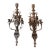 1960s Pair of Monumental 31” Italian Rococo Revival Carved Wood & Metal Wall Sconces For Sale