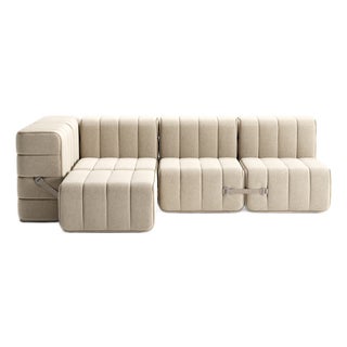 Curt Modular Set - Flexible Small Corner Sofa - Jet - 9110 (Grey / Beige) by Ambivalenz, Set of 9 For Sale