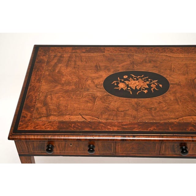 Antique Victorian Walnut Writing Table, 1850s For Sale - Image 4 of 11