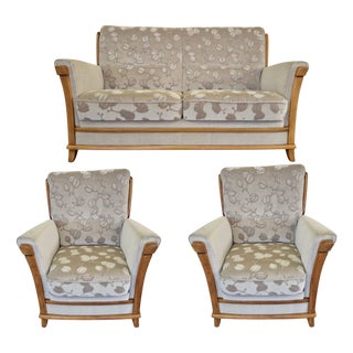 Art Deco Sofa and Armchairs, Set of 3 For Sale