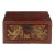 Antique Chinese Red Lacquered Leather Chest For Sale