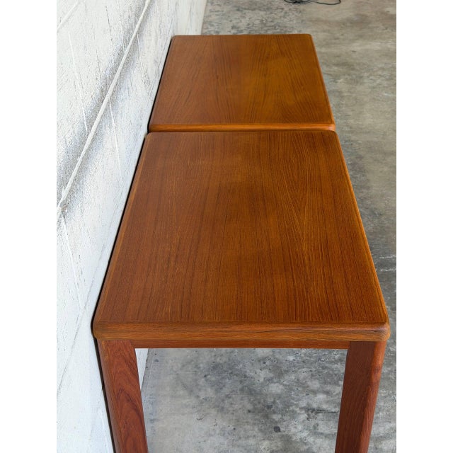 1960s VSM Rectangular Side Tables Set of 2 Solid Teak Danish Mid-Century Modern 1960s For Sale - Image 5 of 12