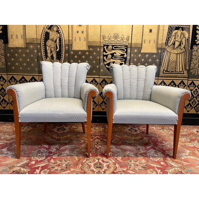 Brown Set of Art Deco Style Bergère Armchairs For Sale - Image 8 of 8