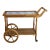 Vintage Danish Oak Bar Cart Tea Trolley With Blue & White Tile Top For Sale