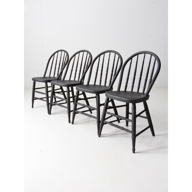 Vintage Black Spindle Back Chairs Set Of 4 Chairish