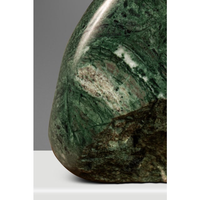 One of One Abstract Organic Modern "Fractured Vase" Sculpture in Guatemalan Green Marble by Mark Leblanc for Leblanc Studios, Usa, C. 2020s For Sale - Image 11 of 12