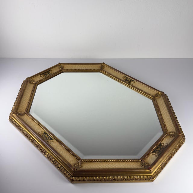 Vintage Large Wooden Wall Mirror, Italy, 1930s For Sale - Image 11 of 18