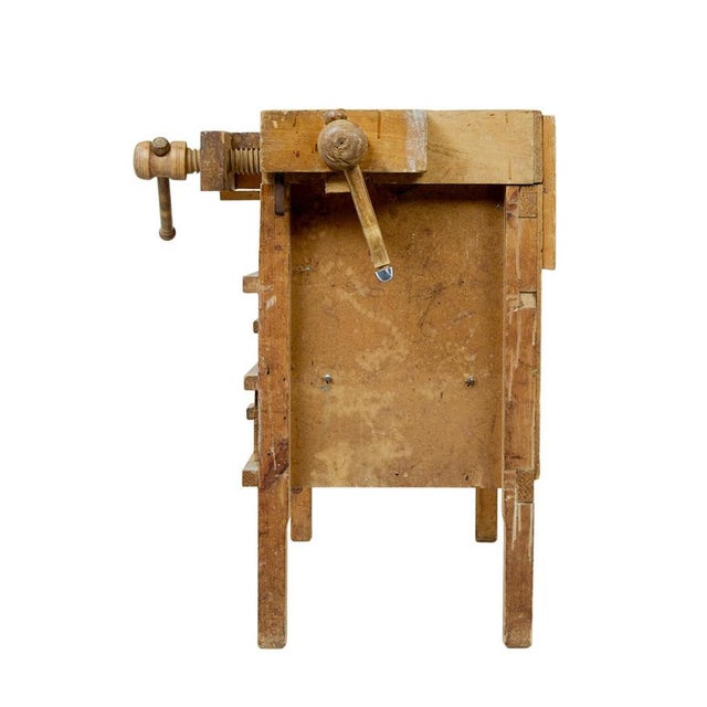 Rustic Antique Pine Workbench, 1900 For Sale - Image 3 of 11