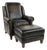 Brown 2 Pc Leather Club Chair and Ottoman Thomasville For Sale