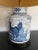 1960s Vintage Blue & White Chinoiserie Table Lamp With Shade For Sale - Image 5 of 7