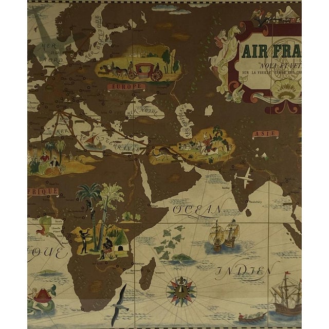 Air France Nova and Vetera Poster Map by Lucien Boucher, Paris, France, 1939 For Sale - Image 12 of 18