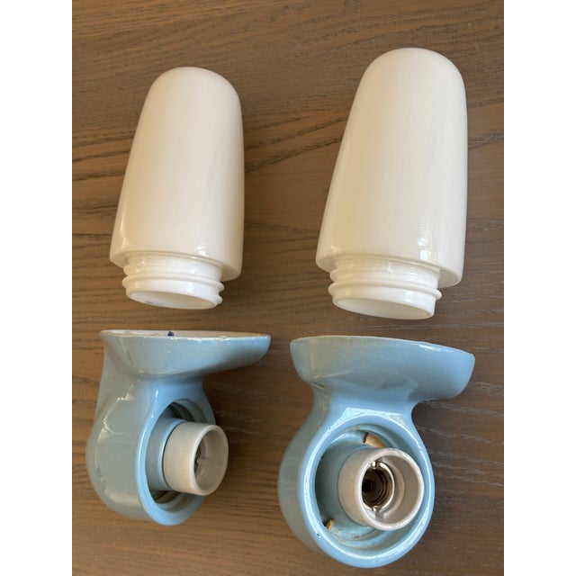 Model 6067 Sconces in Ceramic by Wilhelm Wagenfeld for Lindner, 1958, Set of 2 For Sale - Image 6 of 15