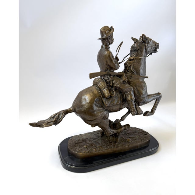Trooper of the Plains, Bronze Piece After Remington - 19" H For Sale - Image 14 of 18