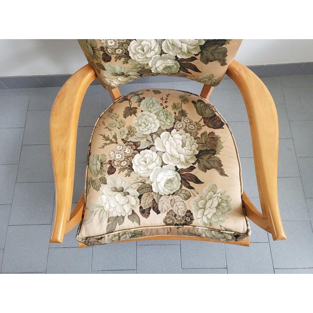 Steiner SK40 Lounge Chair in Beech and Silk by Etienne-Henri Martin for Steiner, 1950s For Sale - Image 4 of 17