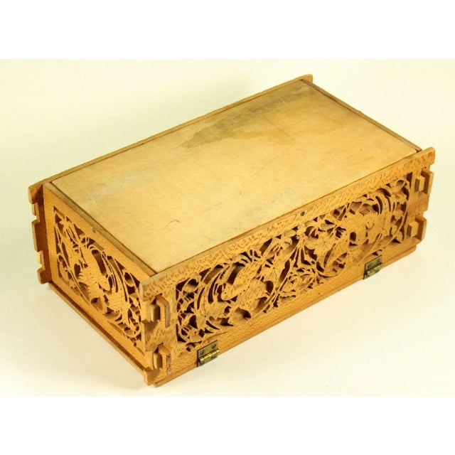 Early 20th Century American Folk Art Carved Die-Cut Wood Deed Box For Sale - Image 10 of 11