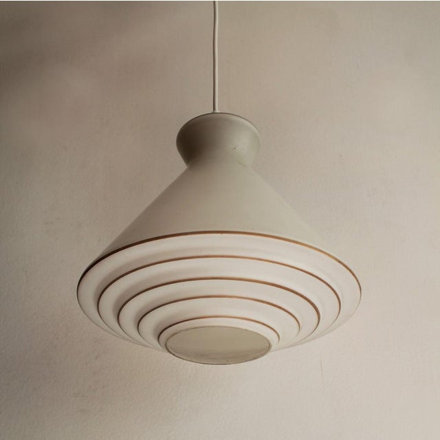 Mid-Century Modern Vintage Milk Glass Pendant Light, 1960s For Sale - Image 3 of 10