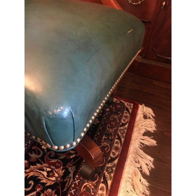 Ethan Allen "The Lee" Rolling Dark Green Leather Desk Chair Chairish