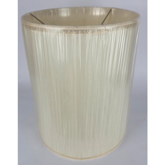 Stiffel Vintage Stiffel Ivory Silk Barrel Lampshade, Original Cellophane 18.75 X 14.75 For Sale - Image 4 of 10