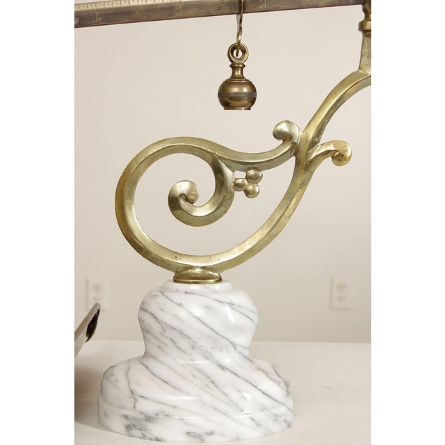 Metal Antique Italian Brass and Marble Baker's Scale For Sale - Image 7 of 12