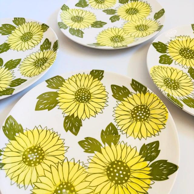 Mid 20th Century Mid Century Modern Royal Ironstone Sunshine Dinner Plates - Set of 4 For Sale - Image 9 of 15