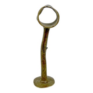 Early 20th Century Tiv Metal Snuff Pipe Nigeria For Sale