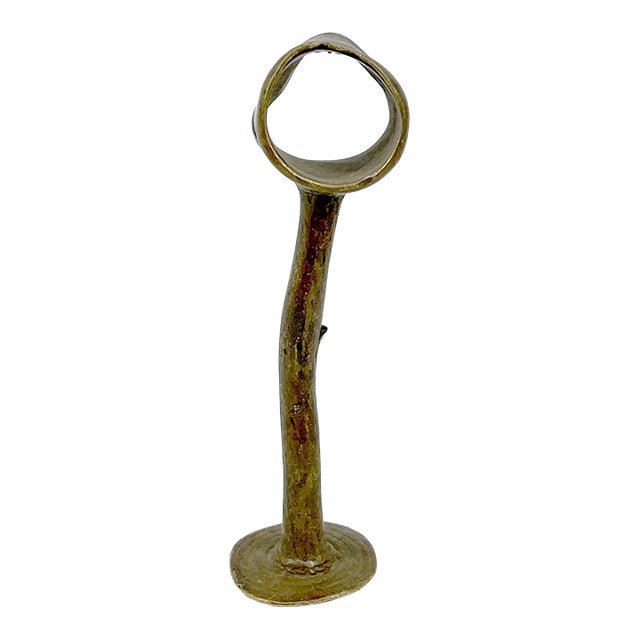 Early 20th Century Tiv Metal Snuff Pipe Nigeria For Sale