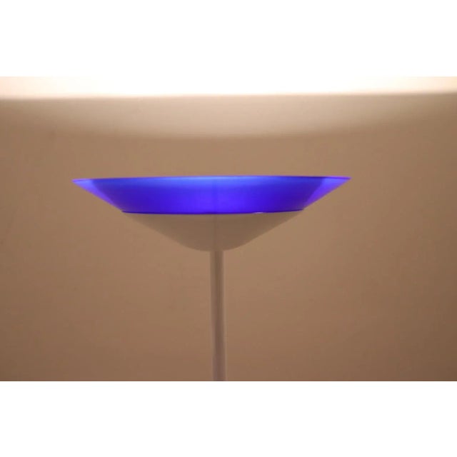 Late 20th Century Mid-Century Modern Floor Lamp With Murano Blue Glass Shade For Sale - Image 5 of 12