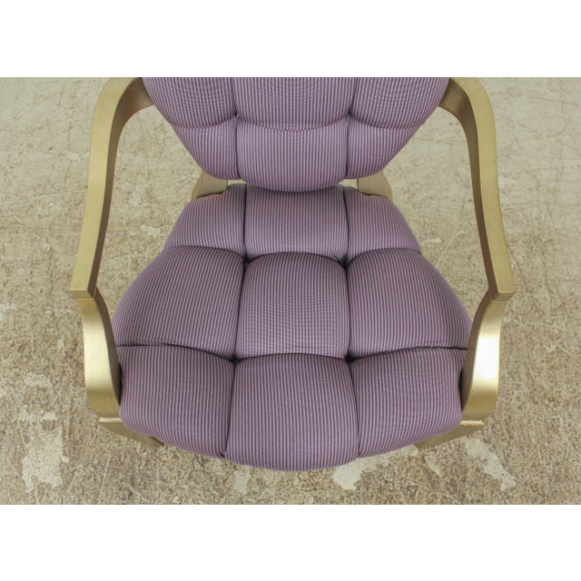 Gold Pair Modern Design Silver Finish Open Armchairs For Sale - Image 8 of 13