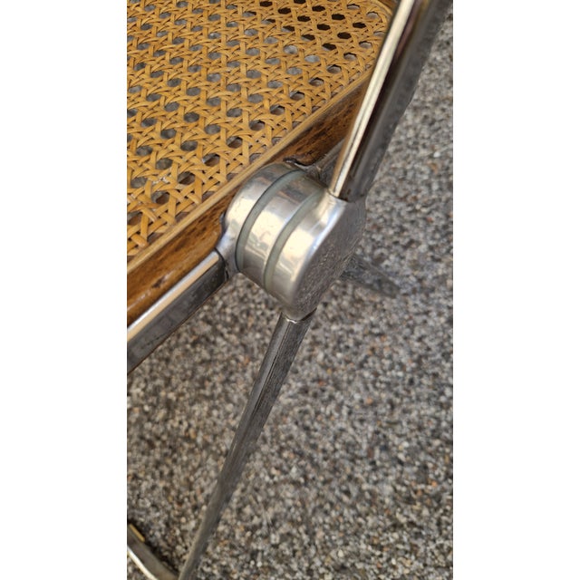 Mid-Century Modern Vintage Plia Folding Chair in Vienna Straw by Giancarlo Piretti for Anonima Castelli For Sale - Image 3 of 9