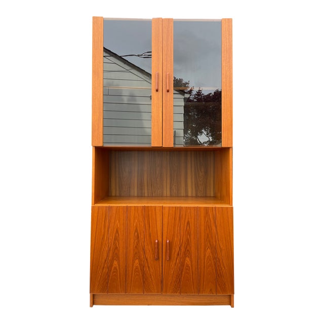 Danish Modern Teak & Smoked Glass Cabinet For Sale