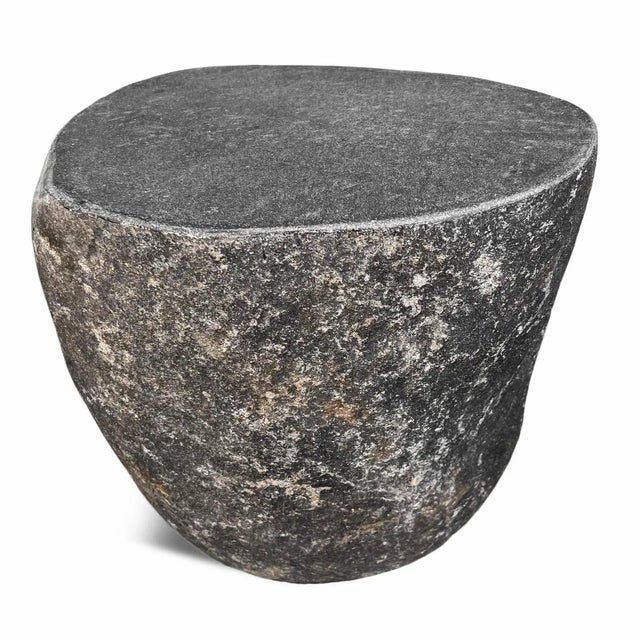 Contemporary Vintage Boulder Outdoor Rustic Stool Side Table For Sale - Image 3 of 5